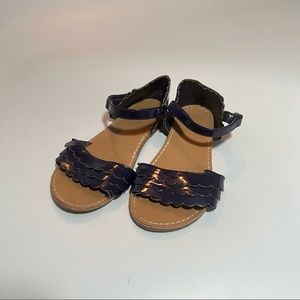 Gymboree shiny, navy blue dress sandals. Like new. Size 9